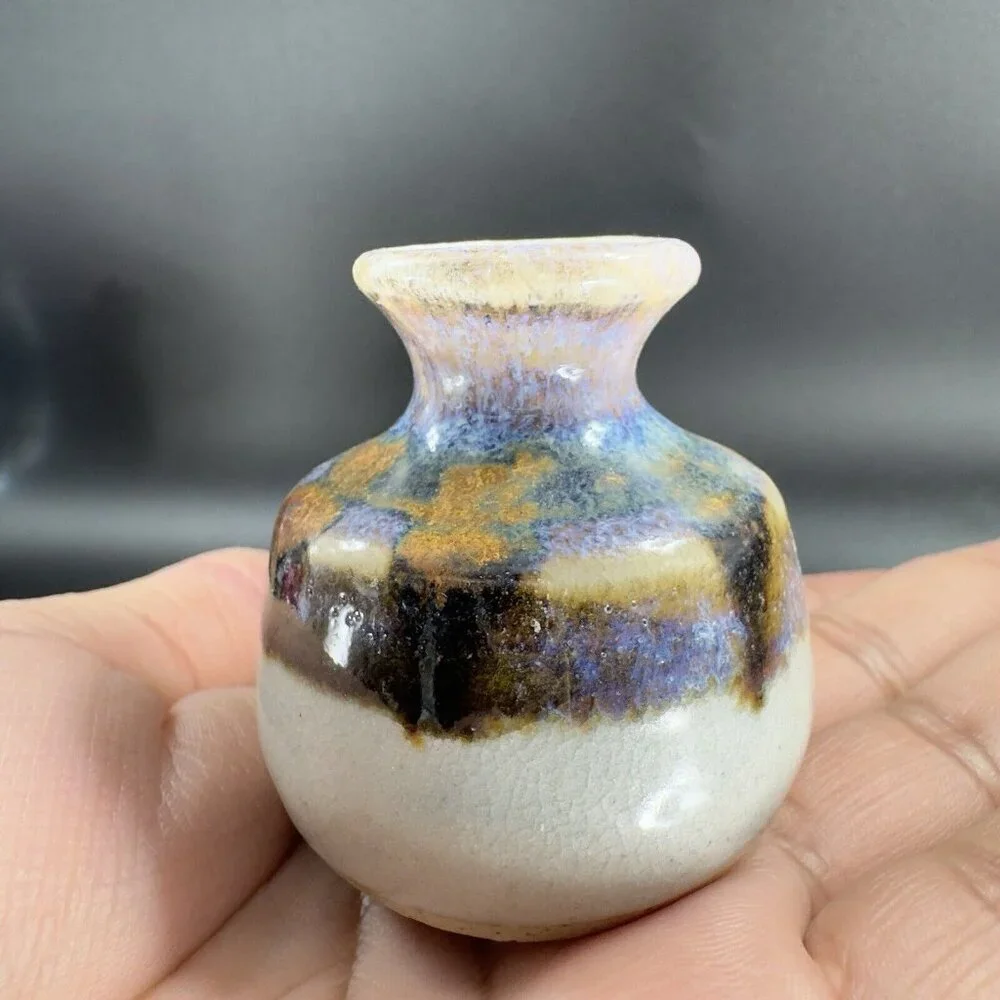 Hand‎ Made Pottery Oil Diffuser Bird Stopper Lid Stoneware Artist Signed Vintage